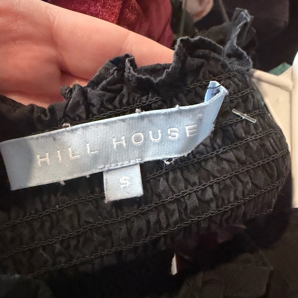 Hill House Ellie Nap Dress Black Smocked Ruffle Midi Cotton Small Cottagecore - Picture 5 of 5